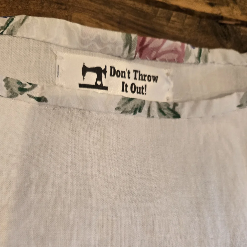 Vtg Upcycled Textile Crop Top Girls M Embroidered Dont Throw It Out